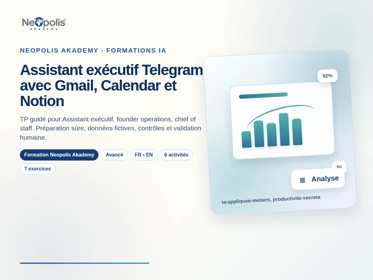 Assistant exécutif Telegram avec Gmail, Calendar et Notion