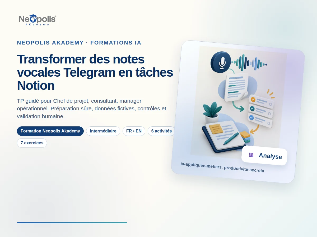 Transformer des notes vocales Telegram en tâches Notion